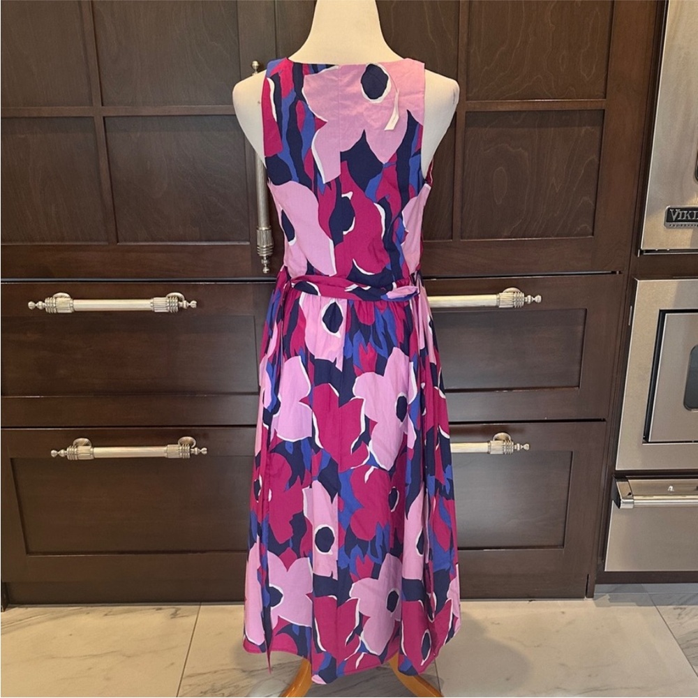 NWT! Banana Republic Purple Floral Poplin Shirred Dress - Picture 8 of 8